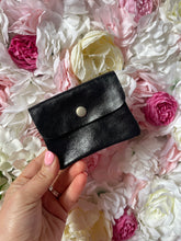 Load image into Gallery viewer, Metallic Leather Button Detail Coin Purse