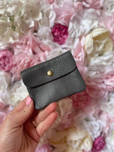Load image into Gallery viewer, Plain Leather Button Detail Coin Purse