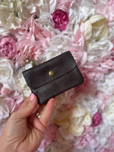 Load image into Gallery viewer, Plain Leather Button Detail Coin Purse