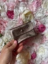 Load image into Gallery viewer, Metallic Leather Button Detail Coin Purse