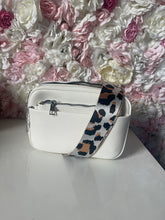 Load image into Gallery viewer, Double Zip Crossbody Bag with Funky Strap and Zippered Pouch