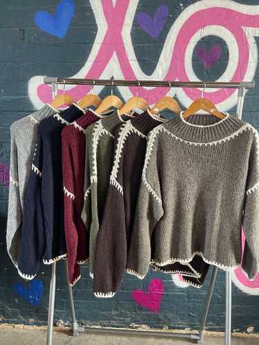 Blanket Stitch Sweatshirt - Various Colours