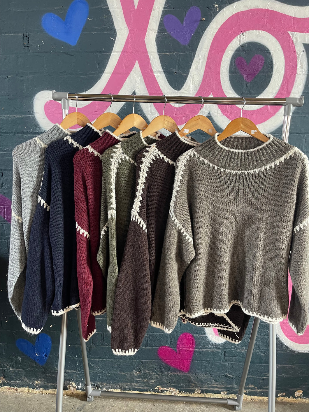 Blanket Stitch Sweatshirt - Various Colours