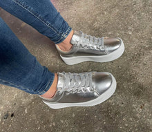 Load image into Gallery viewer, Lace Up Wedge Trainers