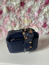 Load image into Gallery viewer, Double Zip Crossbody Bag with Funky Strap and Zippered Pouch