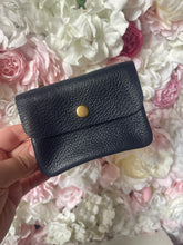 Load image into Gallery viewer, Plain Leather Button Detail Coin Purse