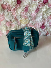 Load image into Gallery viewer, Double Zip Crossbody Bag with Funky Strap and Zippered Front Pocket