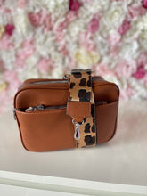 Load image into Gallery viewer, Double Zip Crossbody Bag with Funky Strap and Zippered Pouch