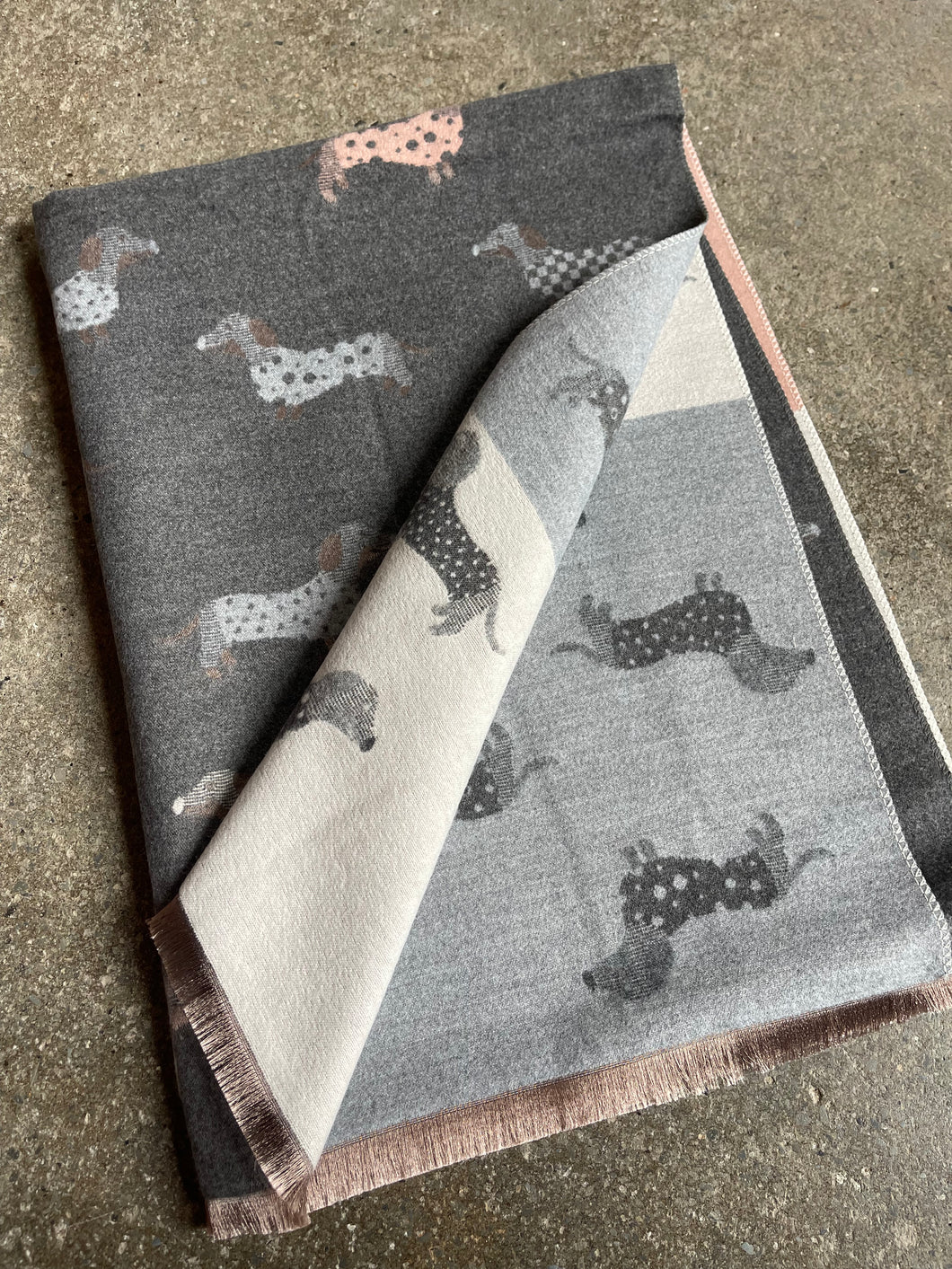 Sausage Dog Reversible Scarf
