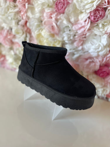 Faux Sheepskin Wedge Ankle Boots