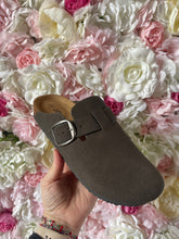 Load image into Gallery viewer, Faux Suede Mules with Buckle Detail