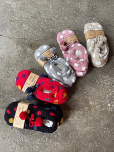 Spotty Dot Cosy Slippers with Gripper Sole