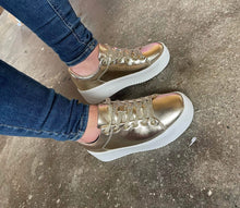 Load image into Gallery viewer, Lace Up Wedge Trainers