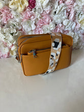Load image into Gallery viewer, Double Zip Crossbody Bag with Funky Strap and Zippered Pouch