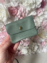 Load image into Gallery viewer, Plain Leather Button Detail Coin Purse