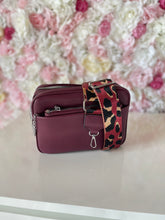 Load image into Gallery viewer, Double Zip Crossbody Bag with Funky Strap and Zippered Pouch
