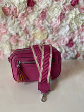 Load image into Gallery viewer, Double Zip Crossbody Bag with Funky Strap and Zippered Front Pocket