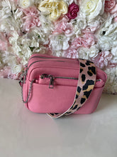Load image into Gallery viewer, Double Zip Crossbody Bag with Funky Strap and Zippered Pouch