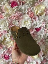 Load image into Gallery viewer, Faux Suede Mules with Buckle Detail