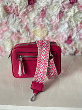 Load image into Gallery viewer, Double Zip Crossbody Bag with Funky Strap and Zippered Front Pocket