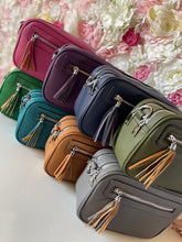 Load image into Gallery viewer, Double Zip Crossbody Bag with Funky Strap and Zippered Front Pocket