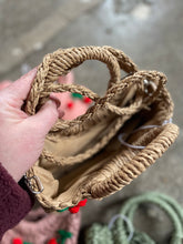Load image into Gallery viewer, Cherry Detail Basket Bag with Detachable Crossbody Strap