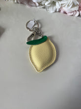 Load image into Gallery viewer, Leather Lemon Keyring Bag Charm