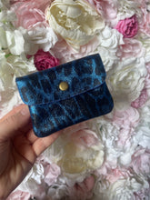Load image into Gallery viewer, Metallic Leopard Print Leather Button Detail Coin Purse