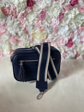 Load image into Gallery viewer, Double Zip Crossbody Bag with Funky Strap and Zippered Front Pocket
