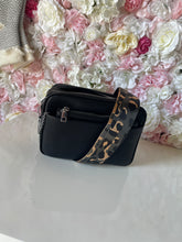 Load image into Gallery viewer, Double Zip Crossbody Bag with Funky Strap and Zippered Pouch