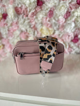 Load image into Gallery viewer, Double Zip Crossbody Bag with Funky Strap and Zippered Pouch