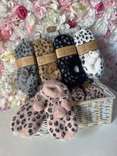 Load image into Gallery viewer, Leopard Print Cosy Slippers with Gripper Sole