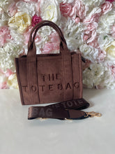 Load image into Gallery viewer, Faux Suede Mid Size Tote Bag