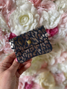 Suede Leopard Print Coin Purse