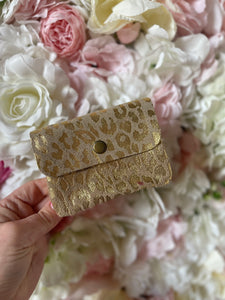 Suede Leopard Print Coin Purse