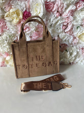 Load image into Gallery viewer, Faux Suede Mid Size Tote Bag