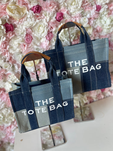 Denim Patchwork Tote Bag