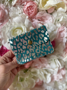 Suede Leopard Print Coin Purse