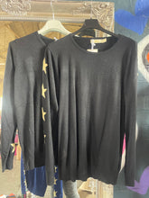 Load image into Gallery viewer, Glitter Star Sleeve Jumper - Black