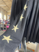 Load image into Gallery viewer, Glitter Star Sleeve Jumper - Black