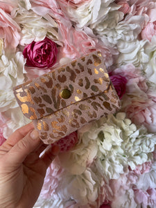 Suede Leopard Print Coin Purse