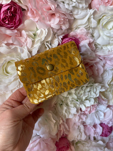 Suede Leopard Print Coin Purse