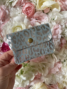 Suede Leopard Print Coin Purse