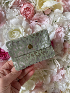 Suede Leopard Print Coin Purse