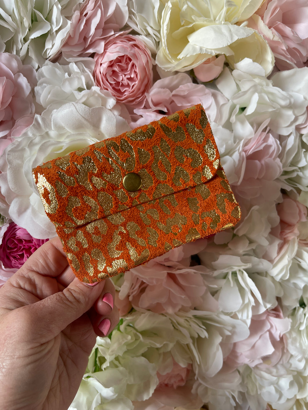 Suede Leopard Print Coin Purse