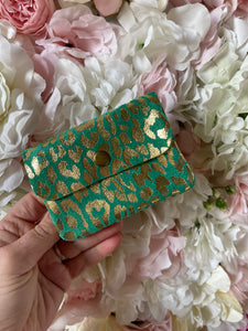 Suede Leopard Print Coin Purse