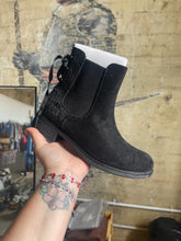 Load image into Gallery viewer, Black Chelsea Boot with Lace Detail