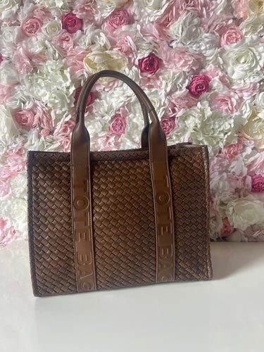 Woven Detail Large Size Tote Bag