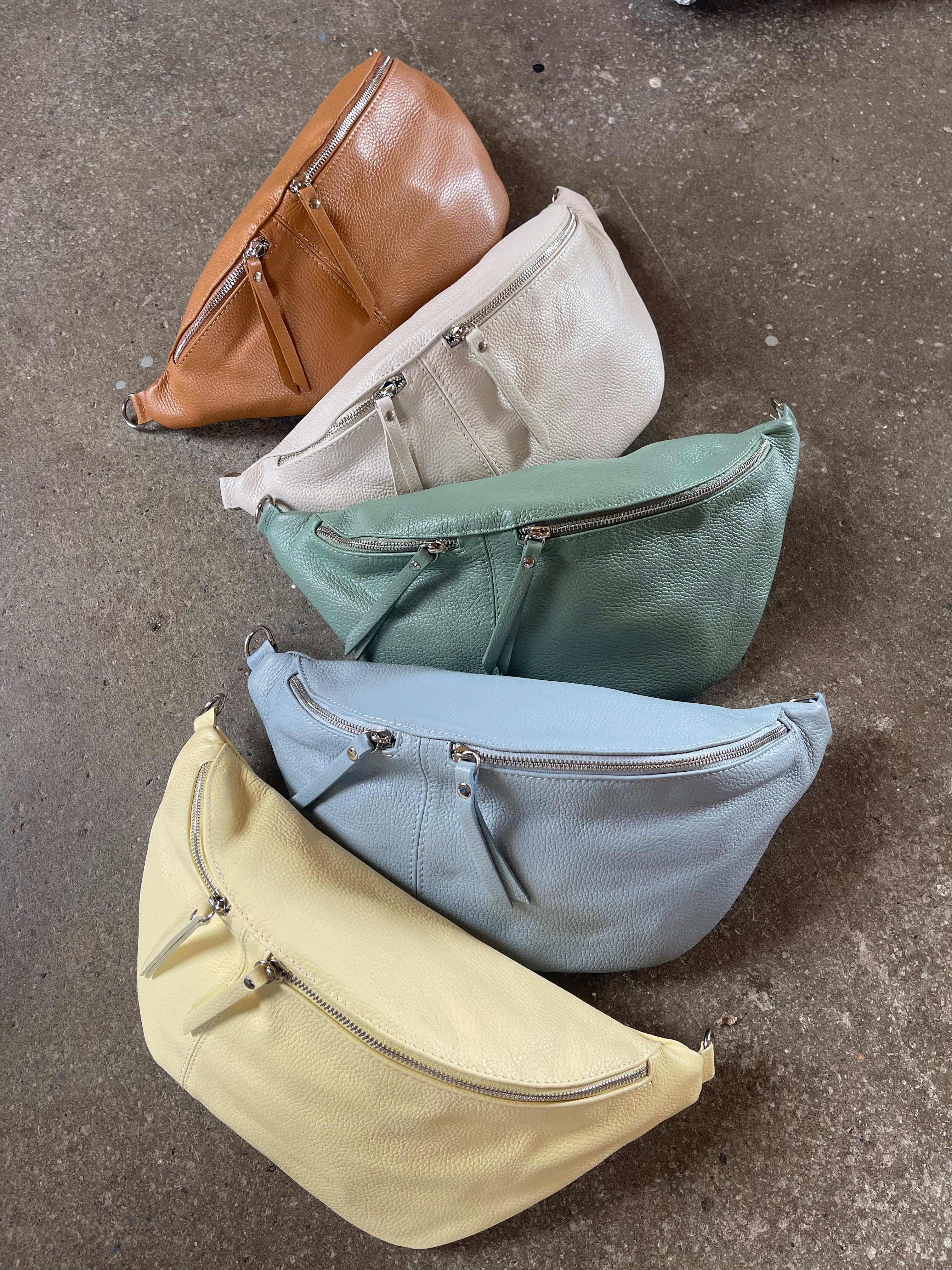 XL Leather Sling Crossbody Bag - Various Colours – Binkys Boutique