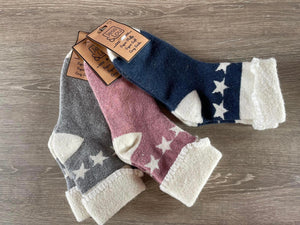 Tri Star Print Cosy Cuff Socks